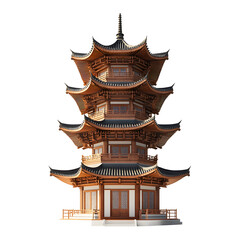Obraz premium Traditional Asian Tower with Multi-Tiered Roof