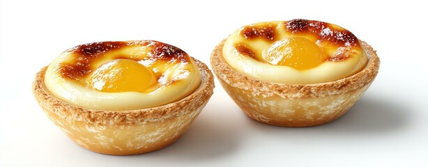 Delicious egg tart with caramelized surface.