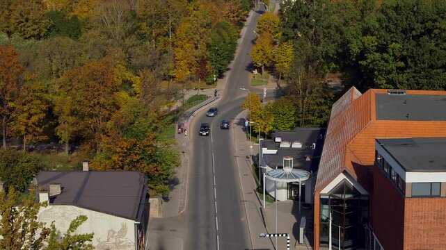 Small Rural Town Viewed from Above in Eastern Europe. Valmiera is One of the Oldest Cities in Latvia, Having Been a Member of the Hanseatic League.