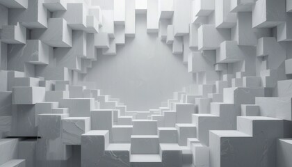 Obraz premium Exploring abstract architectural design modern gallery 3d visual art minimalist environment perspective view innovative conceptualization