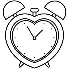 Minimalist Heart Alarm Clock Line Art Design