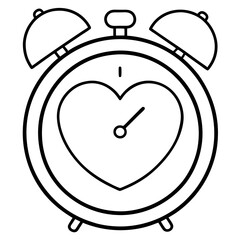 Minimalist Heart Alarm Clock Line Art Design