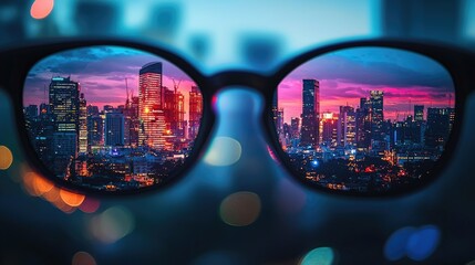 Cityscape Through Glasses: A Vision of Urban Lights