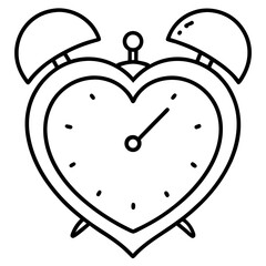 Minimalist Heart Alarm Clock Line Art Design