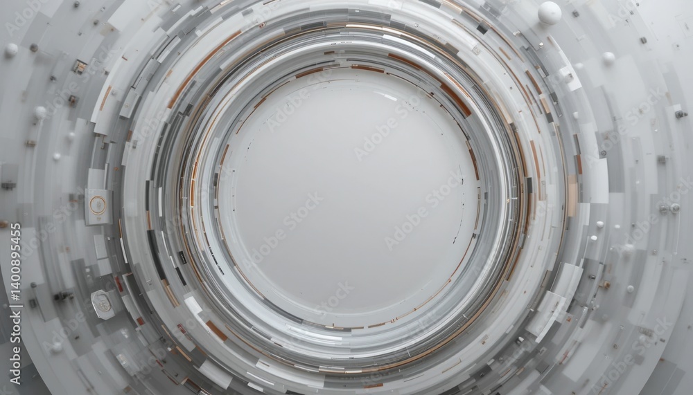 Poster dynamic circular motion design abstract digital space graphic art futuristic environment top-down vi