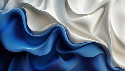 Obraz premium Abstract wave pattern, white and blue