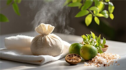 Steaming dumpling with fresh ingredients.