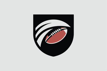 Minimalist American Football Logo with Stars and Stripes, Sports Icon Design