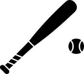 Crossed bats and baseball