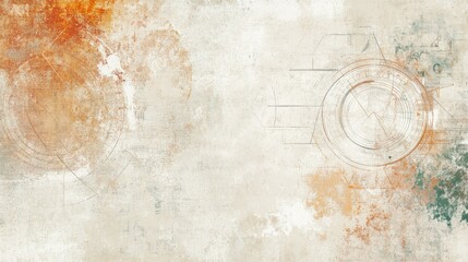 Abstract, textured background with geometric elements and muted colors