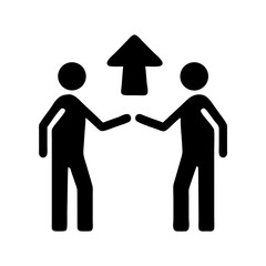 Two People with Upward Arrow Exchange Icon Design