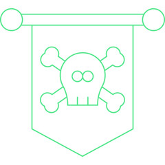 Pirate Flag II icon single vector illustration