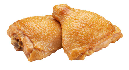 Isolated cooked chicken thighs