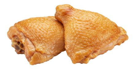Isolated cooked chicken thighs