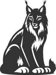 Silhouette of a lynx animal vector