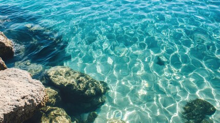 the underwater world of the sea in summer