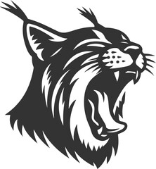 Silhouette of a lynx animal vector
