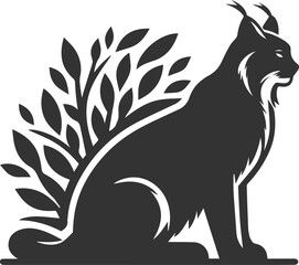 Silhouette of a lynx animal vector