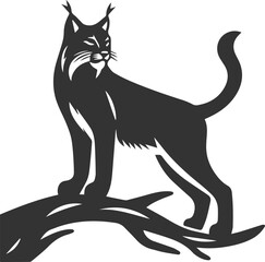 Silhouette of a lynx animal vector © MDAbdul