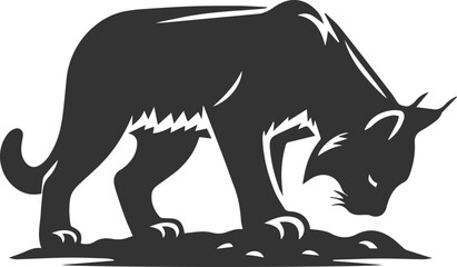 Silhouette of a lynx animal vector