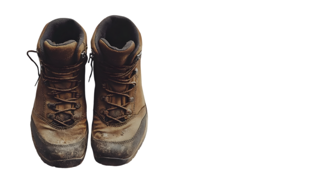Rugged Hiking Boots with Mud Details - Adventure-Ready Footwear for Outdoor Enthusiasts