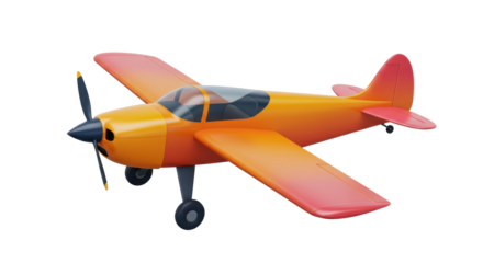 Isolated Orange Toy Airplane