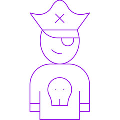 Pirate in Hat icon single vector illustration