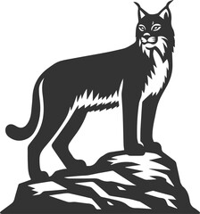 Silhouette of a lynx animal vector