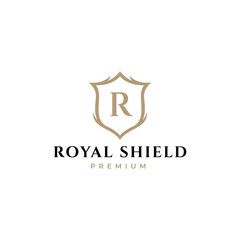 Royal Shield Logo Luxury Gold color concept