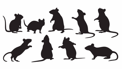 Rat Silhouette vector set
