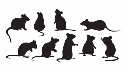 Rat Silhouette vector set