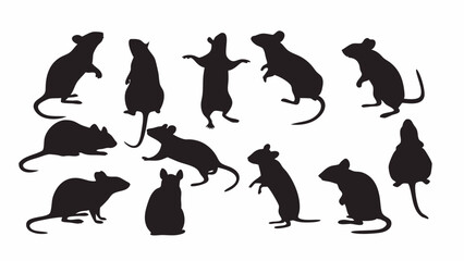 Rat Silhouette vector set