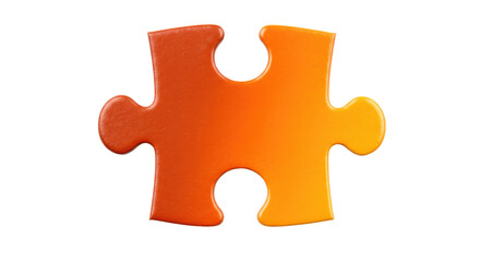 Isolated Orange Jigsaw Puzzle Piece