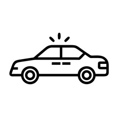 Police Car Icon for Law Enforcement and Security Themes