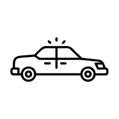 Police Car Icon for Law Enforcement and Security Themes