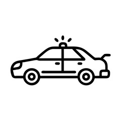 Police Car Icon for Law Enforcement and Security Themes