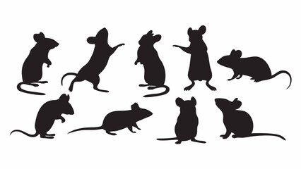 Rat Silhouette vector set