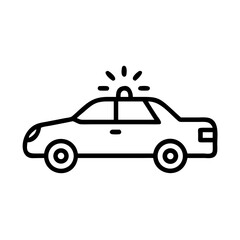 Fototapeta premium Police Car Icon for Law Enforcement and Security Themes