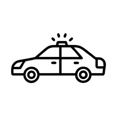 Police Car Icon for Law Enforcement and Security Themes
