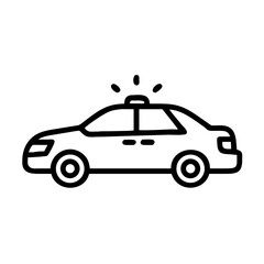 Police Car Icon for Law Enforcement and Security Themes