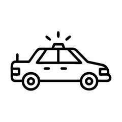 Police Car Icon for Law Enforcement and Security Themes