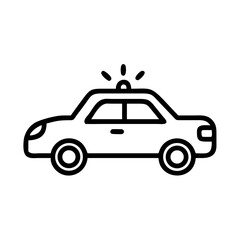 Fototapeta premium Police Car Icon for Law Enforcement and Security Themes