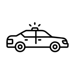 Police Car Icon for Law Enforcement and Security Themes
