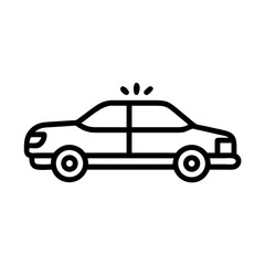Police Car Icon for Law Enforcement and Security Themes