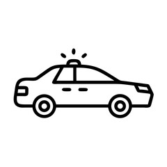 Police Car Icon for Law Enforcement and Security Themes