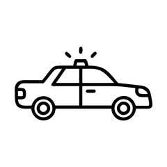Police Car Icon for Law Enforcement and Security Themes