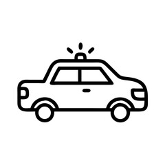Police Car Icon for Law Enforcement and Security Themes