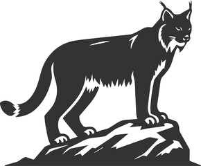 Silhouette of a lynx animal vector