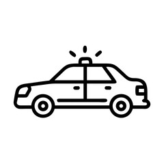 Police Car Icon for Law Enforcement and Security Themes