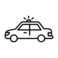 Police Car Icon for Law Enforcement and Security Themes